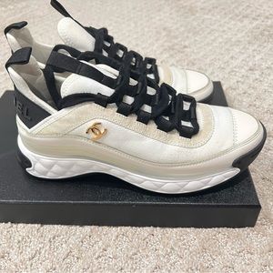 Chanel Sport Trail Beige Sneakers Authentic Size 35.5